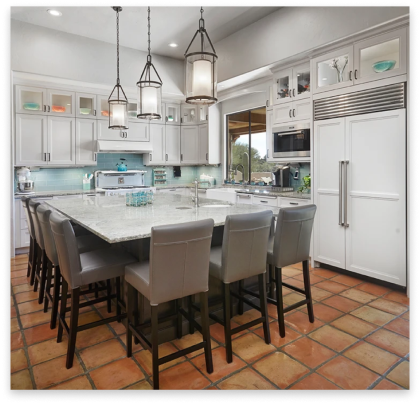 Remodeled Kitchen with white cabinets